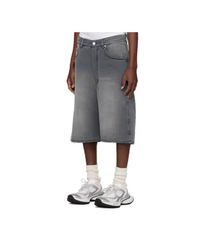 Lu'u Dan Gray Stack Denim Shorts In Grey