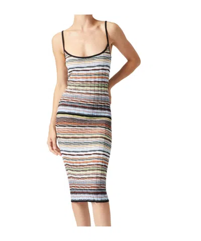 Missoni Rib-knit Striped Midi Skirt In Sm9m8-multicolor Blu