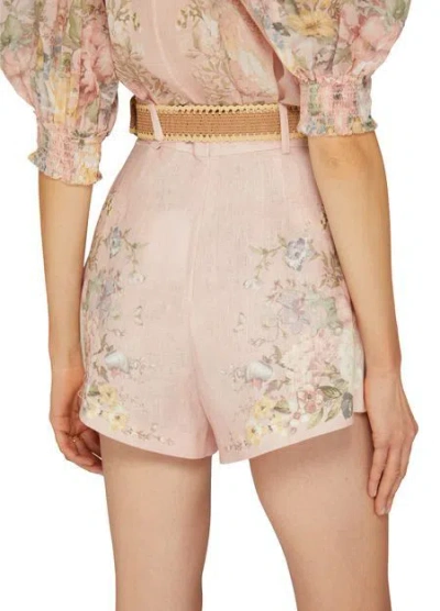 Zimmermann Waverly Tuck Short Pink Floral In Pink