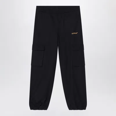 Off-white Black Jogging Trousers With Logo In Black