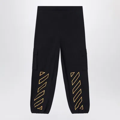 Off-white Black Jogging Trousers With Logo In Black