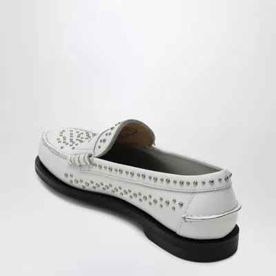 Sebago Classic Dan Loafer White With Studs In Animal Print