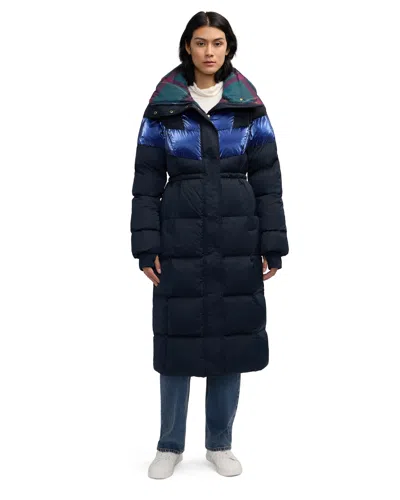 Scotch & Soda Women's Kaatye Core Fit Maxi Puffer With Oversized Collar In Multi