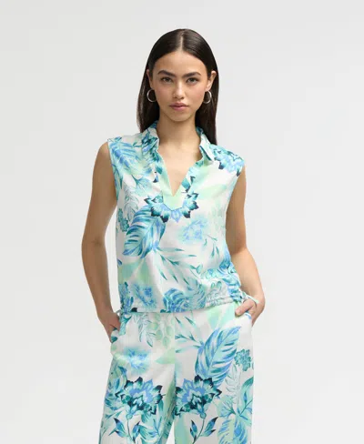 Nvlt Sleeveless Drawstring Hem Top In Yellow