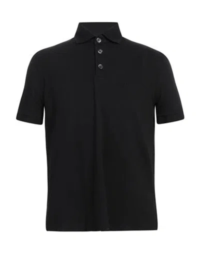 Tombolini Man Polo Shirt Black Size Xxl Cotton, Elastane In Black