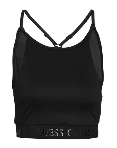 Guess Woman Top Black Size L Polyester, Elastane In Black