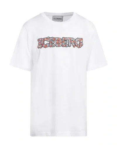 Iceberg Logo Graphic Short Sleeve T-shirt In White