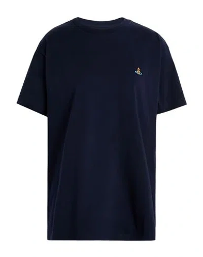 Vivienne Westwood Woman T-shirt Navy Size L Organic Cotton In Blue