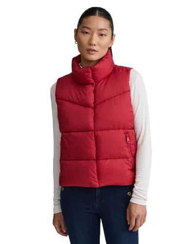 Nvlt Women's Cire Crop Padded Puffer Vest In Red