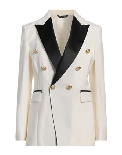 Brian Dales Woman Blazer Cream Size 8 Wool, Mohair Wool, Elastane In White