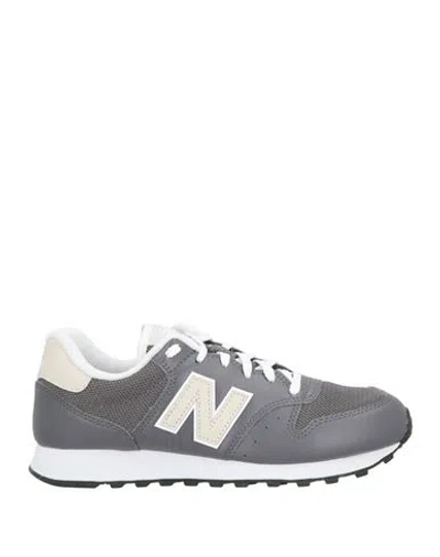 New Balance Woman Sneakers Lead Size 8 Leather, Textile Fibers In Grey