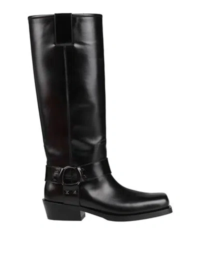 Valentino Rockstud Biker Boot In Black