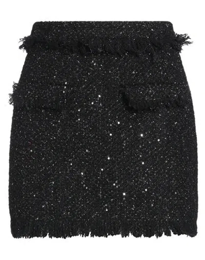 Msgm Black Wool Blend Skirt In Black