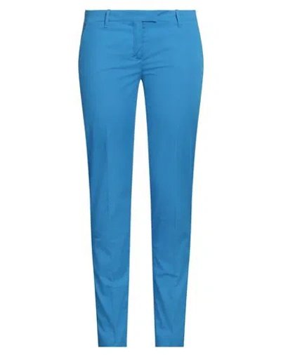 Tru Trussardi Woman Pants Azure Size 10 Cotton, Elastane In Blue