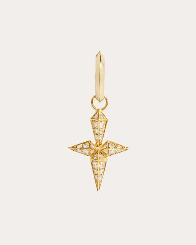 Statement Paris Women's Rockaway Diamond & 18k Gold Cross Hoop Single Earring In Gold