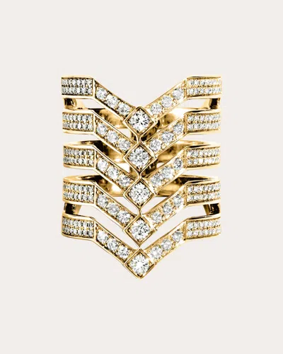 Statement Paris Women's Stairway Diamond & 18k Gold 5-row Ring In Gold