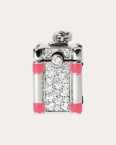 Statement Paris Women's Wish Box Diamond & Pink Enamel Hope Pendant Necklace In Pink