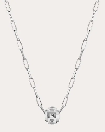 Statement Paris Women's Rockaway Sterling Silver Spinner Sphere Pendant Necklace Rhodium-plated Sterling Silver In Silver