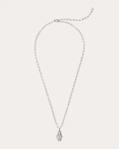 Statement Paris Women's Sterling Silver Rockaway Vertical Spinner Pendant Necklace Rhodium-plated Sterling Silver In Silver