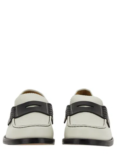 College Leather Loafers In White