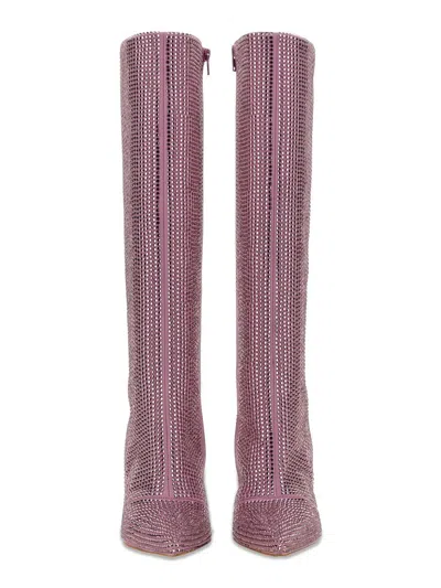 Leonie Hanne X Liu Jo High Boot With Rhinestones In Purple