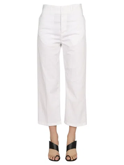 Department Five Cotton Trousers In White