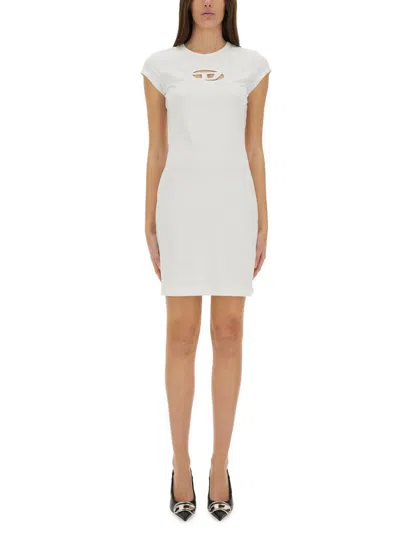 Diesel D-angiel Stretch Cotton Minidress In White