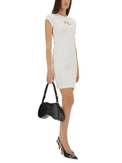Diesel D-angiel Stretch Cotton Minidress In White