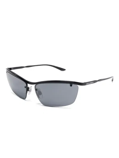 Dolce & Gabbana Shield-frame Sunglasses In Black