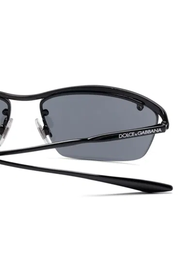 Dolce & Gabbana Shield-frame Sunglasses In Black