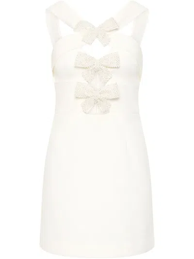 Rebecca Vallance Bonded Crepe Hermione Mini Dress In White