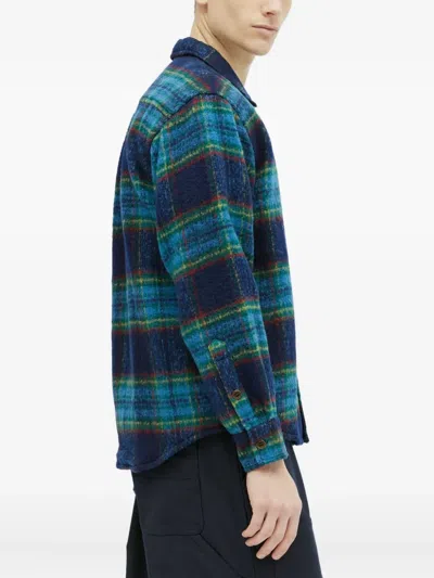 Brain Dead Brushed Rancher Flannel Shacket In Blue