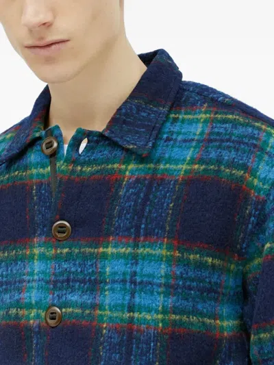 Brain Dead Brushed Rancher Flannel Shacket In Blue