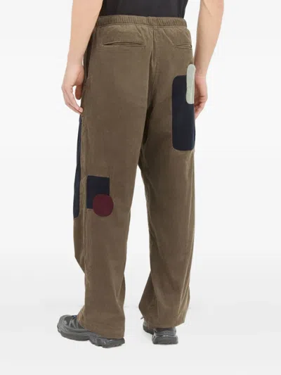 Brain Dead Patchwork Cord Climber Pants In Brown In Green