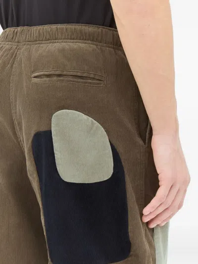 Brain Dead Patchwork Cord Climber Pants In Brown In Green