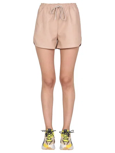 Stella Mccartney Faux Leather Shorts In Pink