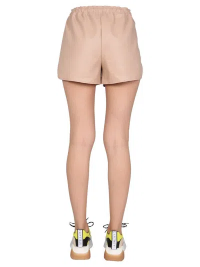 Stella Mccartney Faux Leather Shorts In Pink