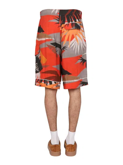 Palm Angels Cargo Bermuda Shorts In Multicolour