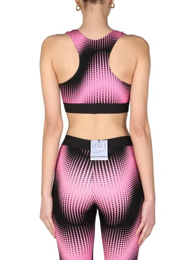 Rabanne Graphic-print Racerback Cropped Top In Pink