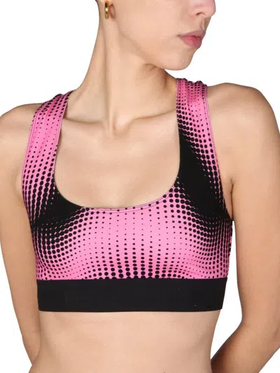 Rabanne Graphic-print Racerback Cropped Top In Pink
