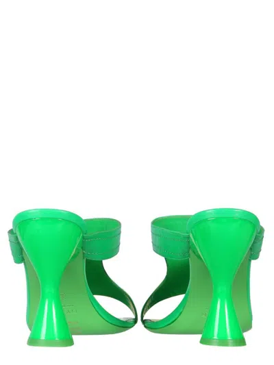 By Far Open-toe 95mm Heeled Mules In Green