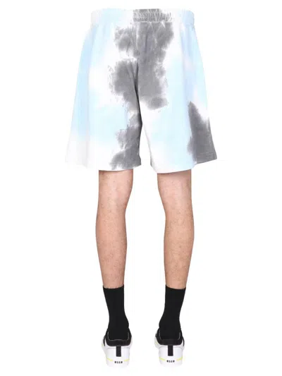 Msgm Tie Dye Pattern Bermuda In Multicolour