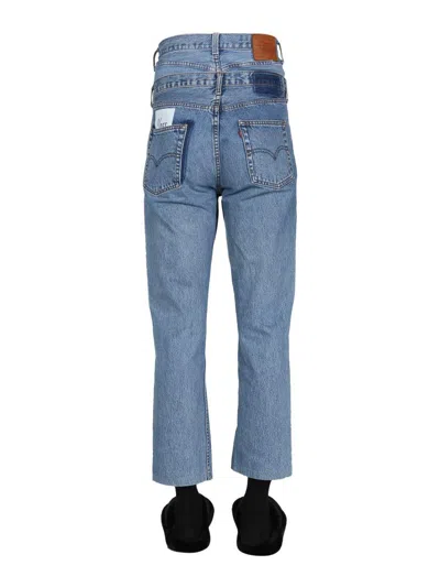 1/off Double Waist Jeans In Navy