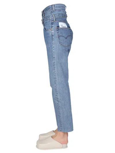 1/off Double Waist Jeans In Navy