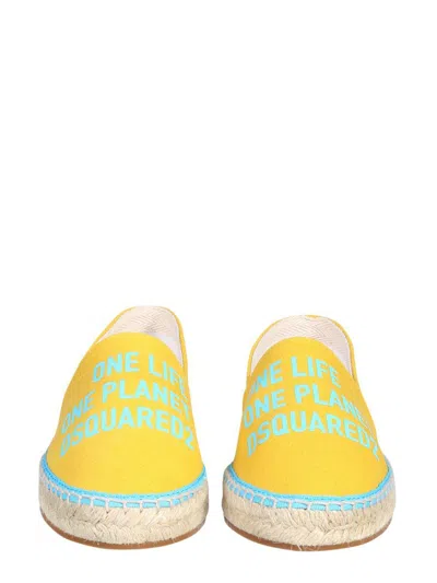 Dsquared2 Organic Canvas Espadrilles In Yellow