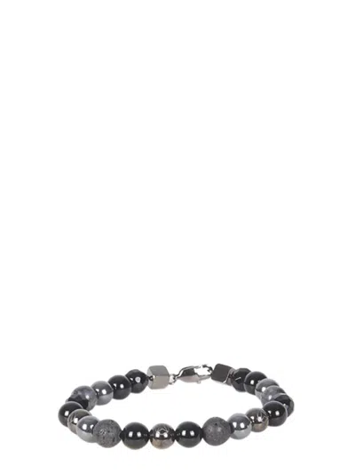 Northskull Bracelet With Multicolored Gems And Beads With Arrow In Black