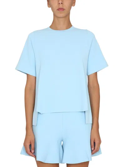 Stella Mccartney Women T-shirt With Asymmetrical Hemline In Blue