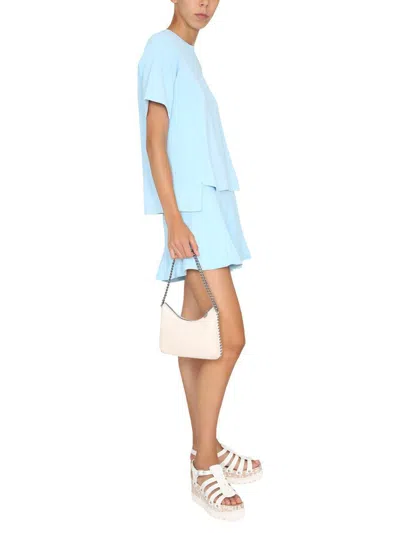 Stella Mccartney Women T-shirt With Asymmetrical Hemline In Blue