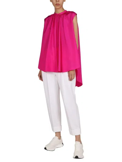 Alexander Mcqueen Silk Blouse In Purple
