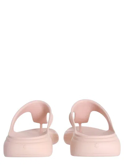 Stuart Weitzman Stuflex T-strap Slide Sandals In Pink